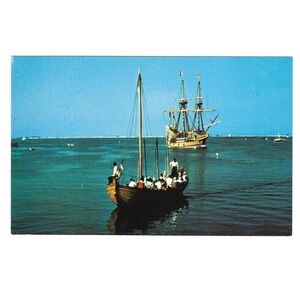 Mayflower II Pilgrim Shaloop Boat Postcard